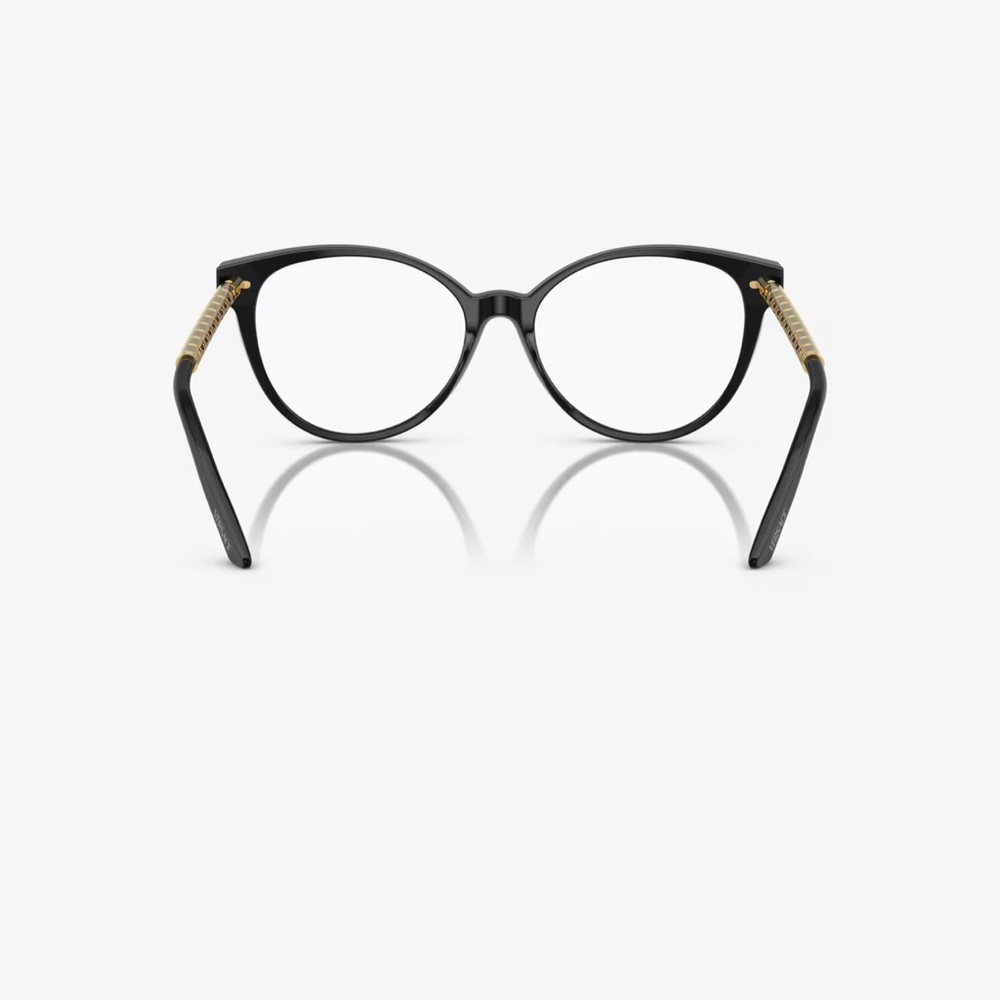 Versace Black Gold Greca Eyeglass Frames Designer Luxury Optical Women’s Glasses - Picture 6 of 7